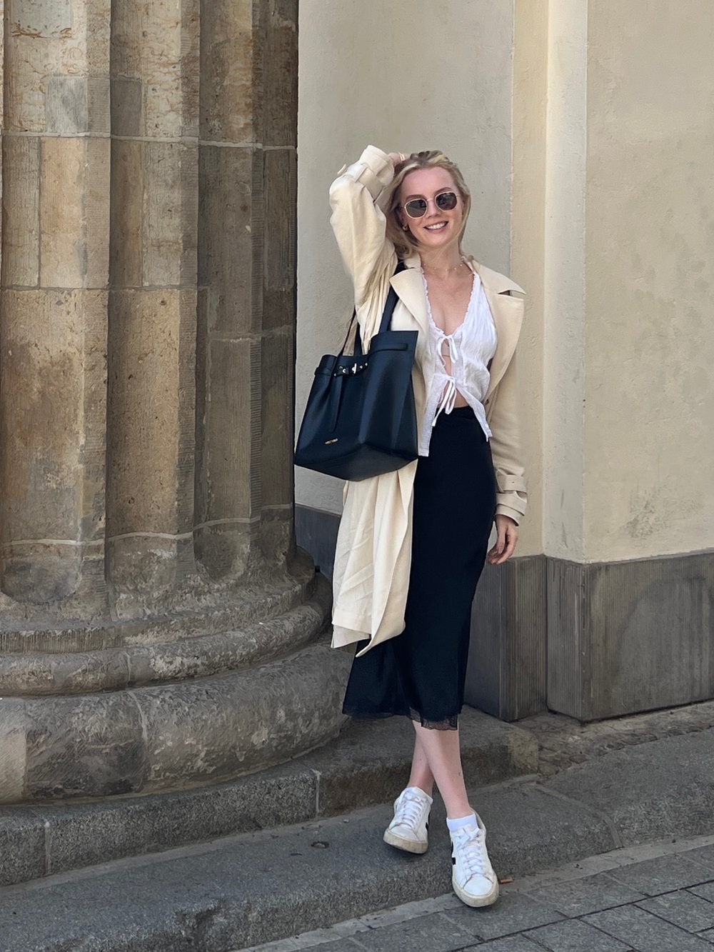 Dynamite Black Lace-Hem Maxi Skirt